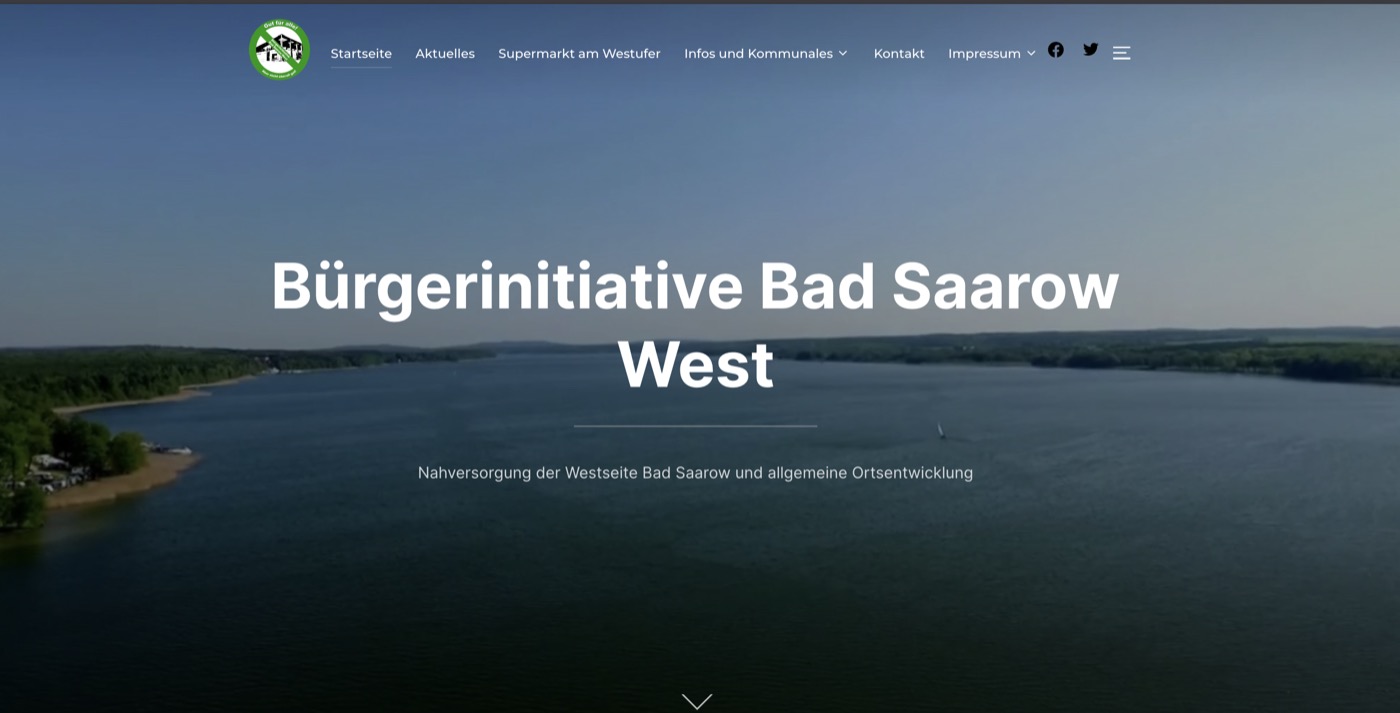 Screenshot der Webseite Bad Saarow West
